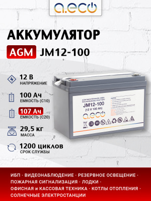 AGM аккумулятор JM12-100