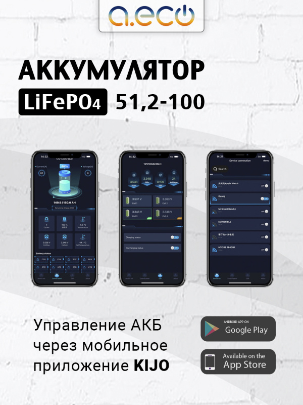 Батарея литий-железо-фосфатная LiFePO4 48-100